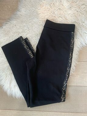NYDJ Poppy Lift Tuck Legging w/Lace Tuxedo Inset Black (6)